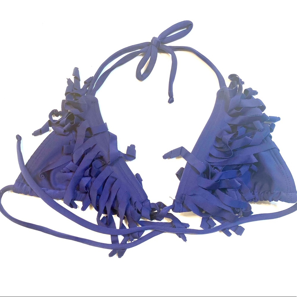 SolKissed Navy Blue Fringe Bikini Top